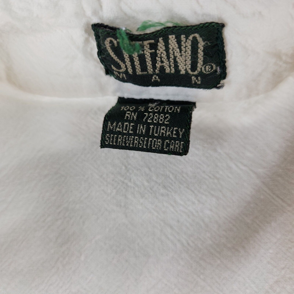 VTG Stefano Made In Turkey 100% Turkish Cotton Beach Lake White Shirt L - Picture 5 of 8